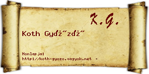 Koth Győző névjegykártya